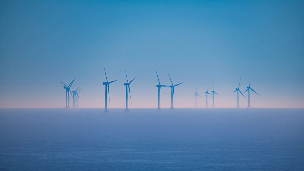 Offshore Windpark, Scotland at sunrise